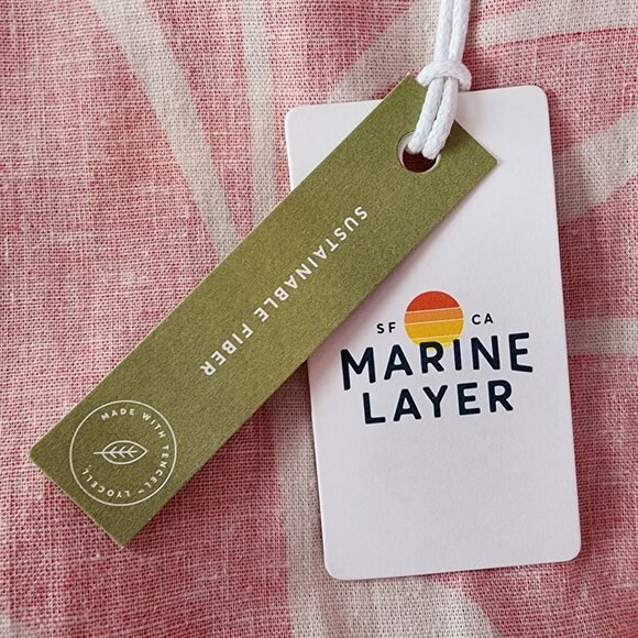 NEW Marine Layer Womens XS Dress Camila Mini Sunset Mosaic Hemp Blend Red Boho - Picture 9 of 14